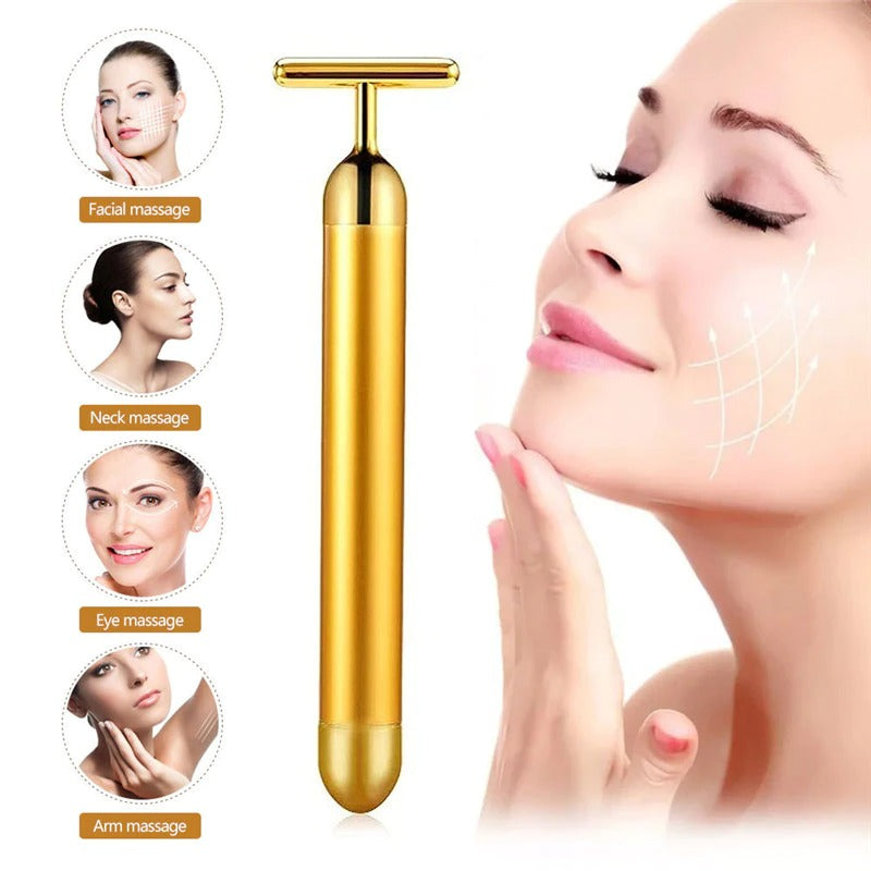 Energy 24K Gold T Beauty Bar Facial Roller MassagerBeauty Bar Facial Roller Massager